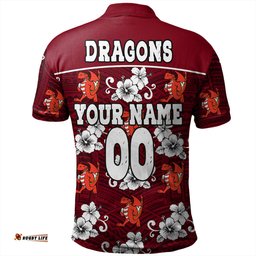 Amazing Aussie St. George Illawarra Dragons Custom St. George Illawarra Dragons With Maori Patterns Polo Shirt