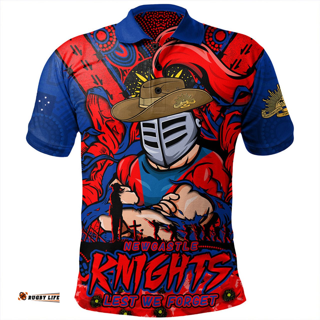 Amazing Aussie Newcastle Knights Ripped Legacy Of The Game The ANZAC Spirit Lives On Polo Shirt