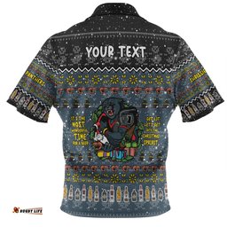 Amazing Aussie Penrith Panthers Christmas Custom Chrissie Spirit Black Polo Shirt