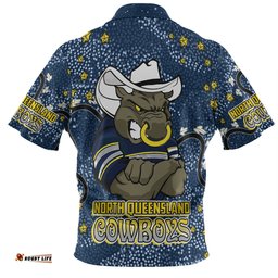 Amazing Aussie North Queensland Cowboys Custom Team With Dot And Star Patterns For Tough Fan Polo Shirt