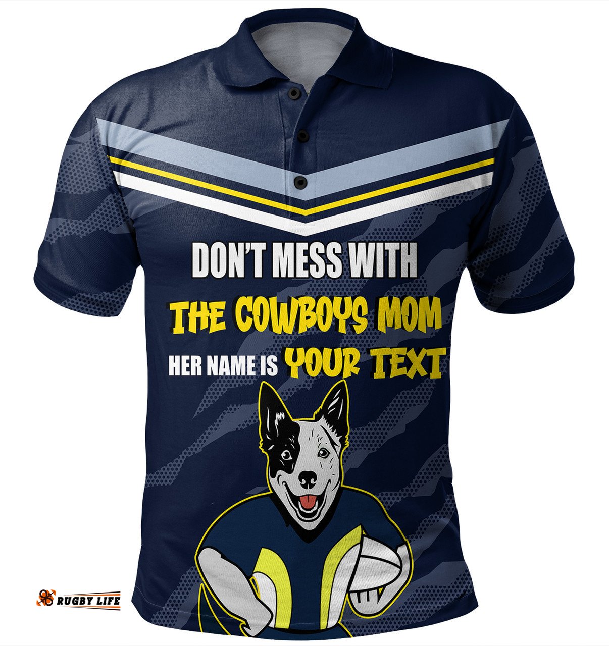 Amazing Aussie North Queensland Cowboys Mother's Day Screaming Mom and Crazy Fan Polo Shirt