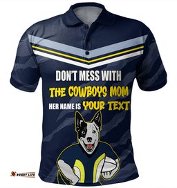 Amazing Aussie North Queensland Cowboys Mother's Day Screaming Mom and Crazy Fan Polo Shirt