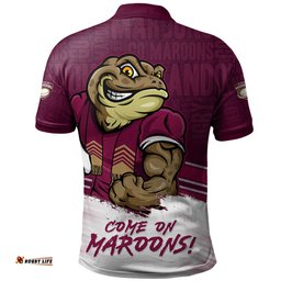 Amazing Aussie Queensland Maroons QLD Maroons Word Cloud Style Polo Shirt