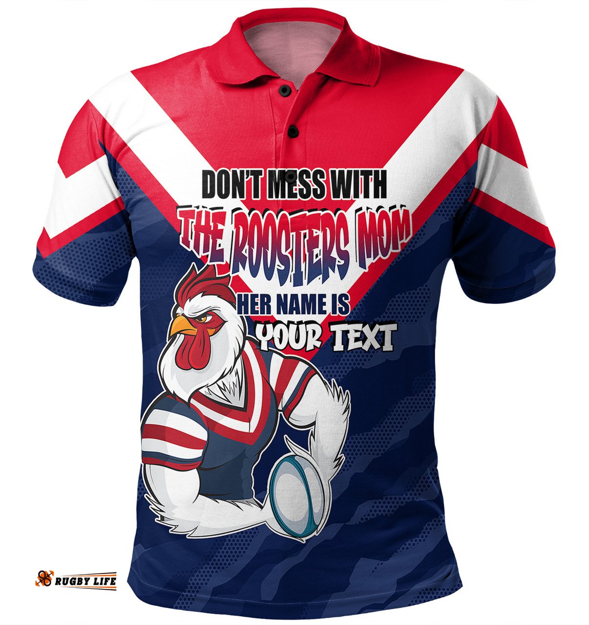 Amazing Aussie Sydney Roosters Mother's Day Screaming Mom and Crazy Fan Polo Shirt