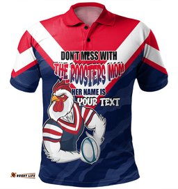 Amazing Aussie Sydney Roosters Mother's Day Screaming Mom and Crazy Fan Polo Shirt
