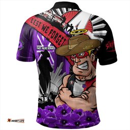 Amazing Aussie St Kilda ANZAC Day Honor Purple Valor And Spirit Polo Shirt