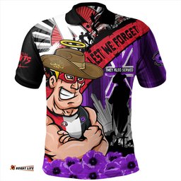 Amazing Aussie St Kilda ANZAC Day Honor Purple Valor And Spirit Polo Shirt