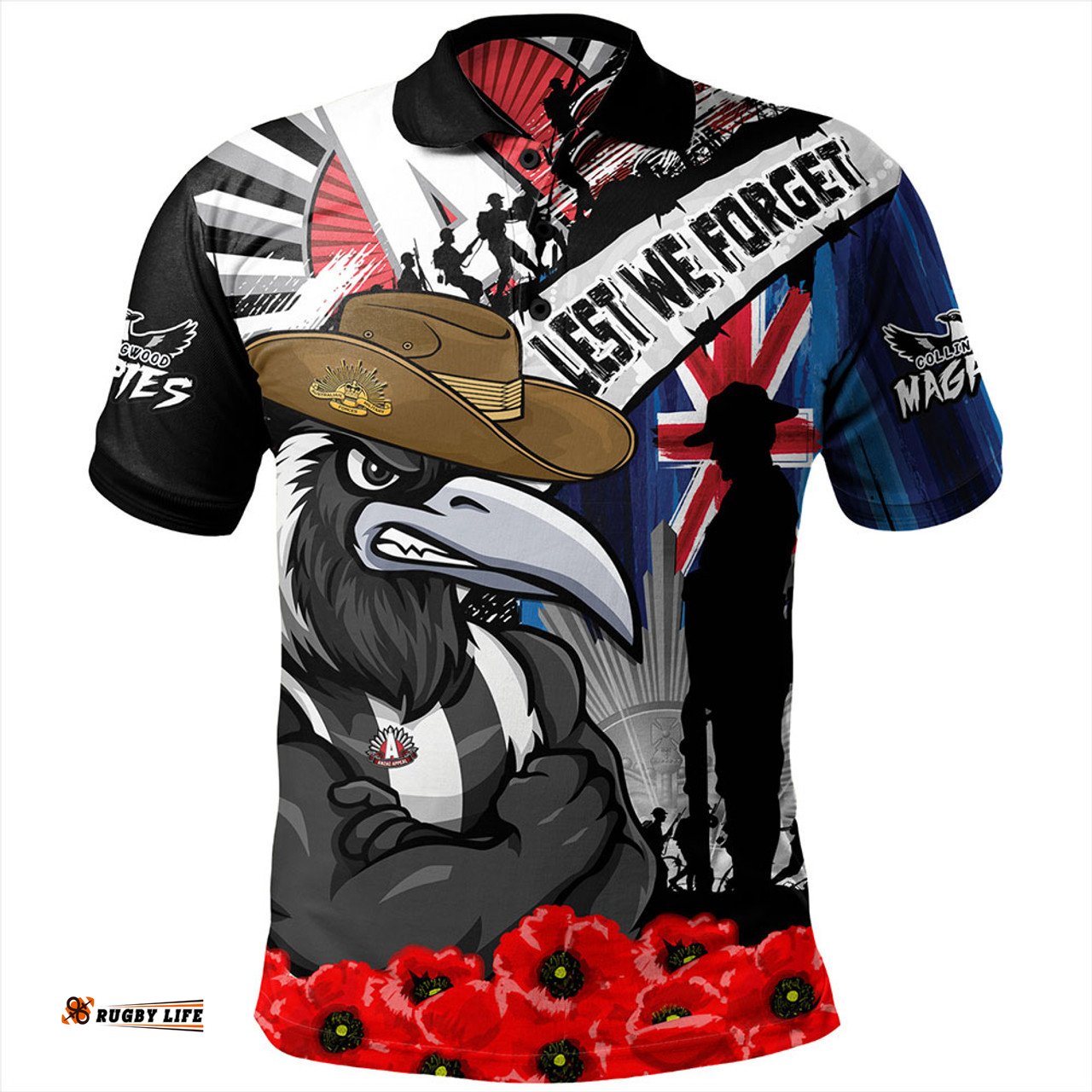 Amazing Aussie Collingwood Anzac Day Honor United In Spirit Polo Shirt