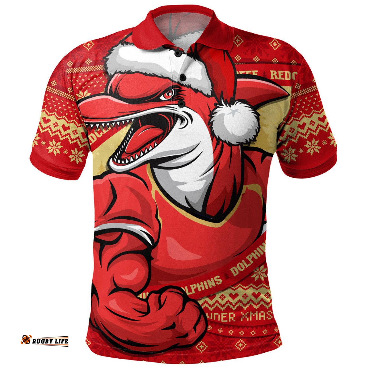 Amazing Aussie Redcliffe Dolphins Ugly Knit Style For Christmas Game Fans Polo Shirt