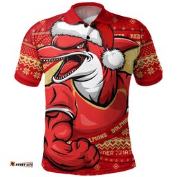 Amazing Aussie Redcliffe Dolphins Ugly Knit Style For Christmas Game Fans Polo Shirt