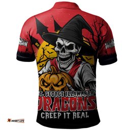 Amazing Aussie St. George Illawarra Dragons Dark Moon Rugby Halloween Battle Edition Polo Shirt