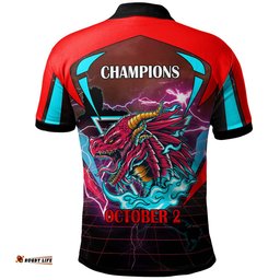 Amazing Aussie St. George Illawarra Dragons Custom Final Series Champions Dragon Personalised Player And Number Polo Shirt