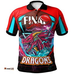 Amazing Aussie St. George Illawarra Dragons Custom Final Series Champions Dragon Personalised Player And Number Polo Shirt