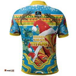 Amazing Aussie Gold Coast Titans Christmas Custom Merry Titans Christmas Indigenous Polo Shirt