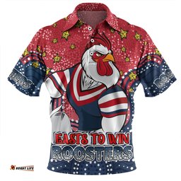 Amazing Aussie Sydney Roosters Custom Custom With Aboriginal Inspired Style Of Dot Painting Patterns  Polo Shirt