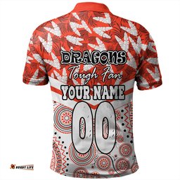 Amazing Aussie St. George Illawarra Dragons Tropical Patterns And Dot Painting Eat Sleep Repeat Polo Shirt