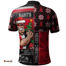 Amazing Aussie St Kilda Merry Christmas Knit Style Festive Spirit Polo Shirt