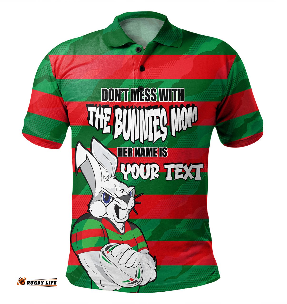 Amazing Aussie South Sydney Rabbitohs Mother's Day Screaming Mom and Crazy Fan Polo Shirt