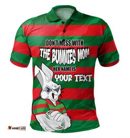 Amazing Aussie South Sydney Rabbitohs Mother's Day Screaming Mom and Crazy Fan Polo Shirt