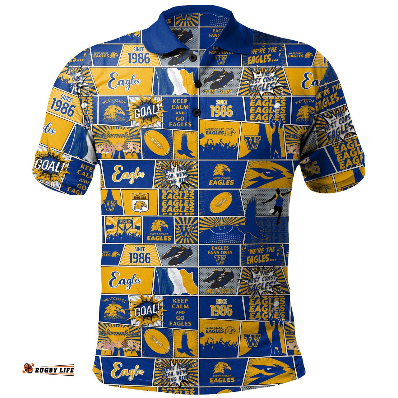 Amazing Aussie West Coast Eagles Legacy Of The Pride Comic Style Polo Shirt