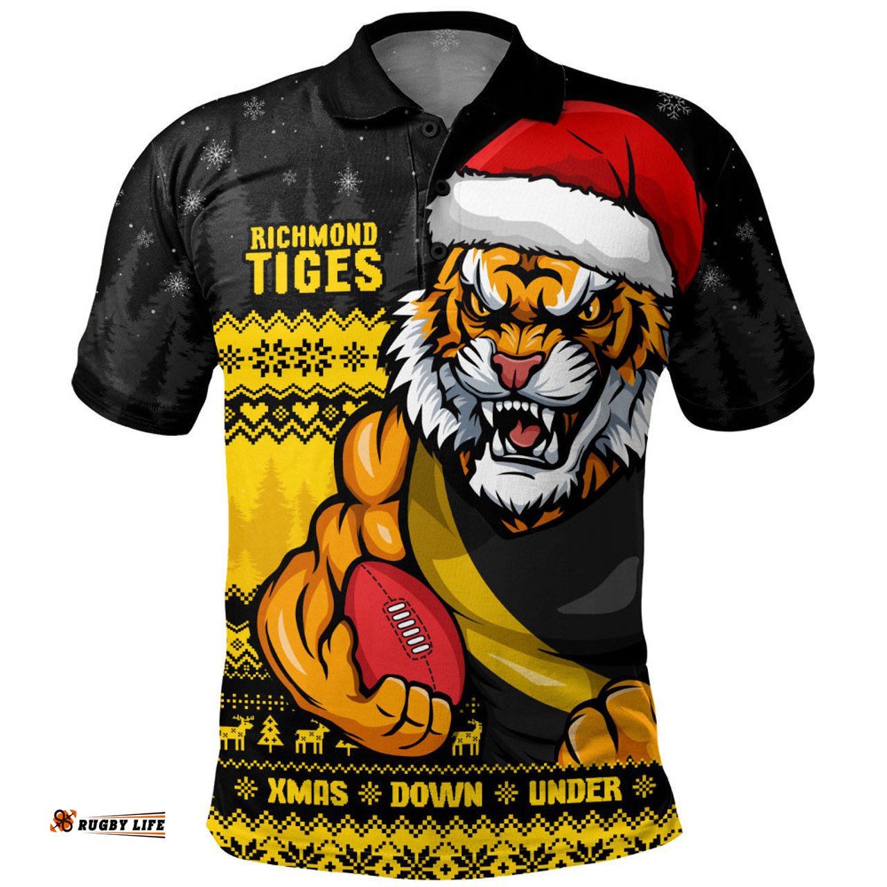 Amazing Aussie Richmond Merry Christmas Down Under Footy Power Style Polo Shirt