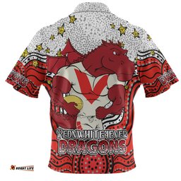 Amazing Aussie St. George Illawarra Dragons Custom Custom With Aboriginal Inspired Style Of Dot Painting Patterns  Polo Shirt