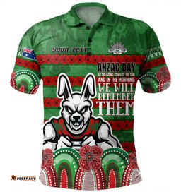 Amazing Aussie South Sydney Rabbitohs Custom Go The Mighty Heroes Polo Shirt