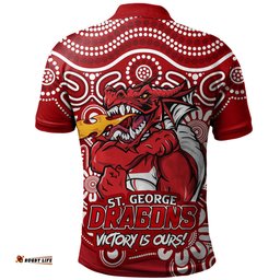 Amazing Aussie St. George Illawarra Dragons Aboriginal Inspired Tough Fan Rugby For Life Ver 2.0 Polo Shirt