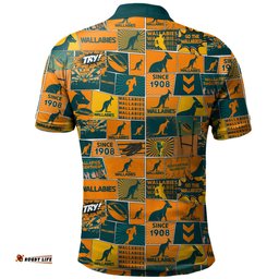 Amazing Aussie Wallabies Sport Team Of Us Die Hard Fan Supporters Comic Style Polo Shirt
