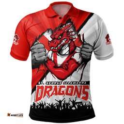 Amazing Aussie St. George Illawarra Dragons Fearless Soul Series Polo Shirt
