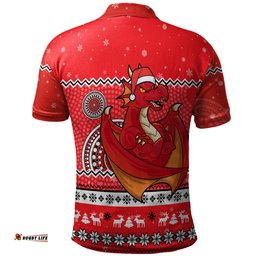Amazing Aussie St. George Illawarra Dragons Christmas Custom Ugly Xmas And Aboriginal Patterns For Die Hard Fan Polo Shirt