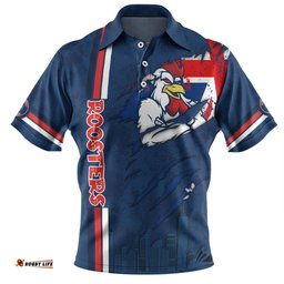 Amazing Aussie Sydney Roosters Happy Australia Day Flag Scratch Style Polo Shirt