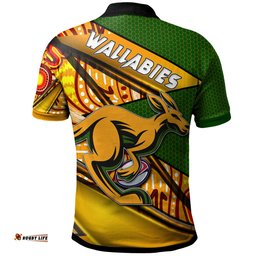 Amazing Aussie Wallabies Rugby Custom Kangaroo Rugby Ball Rugby Championship Personalised Player And Number Polo Shirt