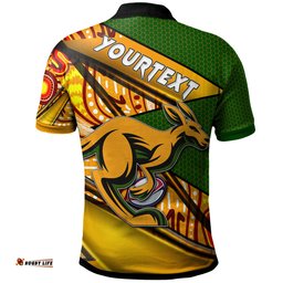 Amazing Aussie Wallabies Rugby Custom Kangaroo Rugby Ball Rugby Championship Personalised Player And Number Polo Shirt
