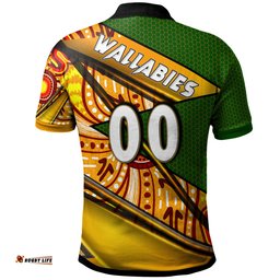 Amazing Aussie Wallabies Rugby Custom Kangaroo Rugby Ball Rugby Championship Personalised Player And Number Polo Shirt