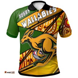 Amazing Aussie Wallabies Rugby Custom Kangaroo Rugby Ball Rugby Championship Personalised Player And Number Polo Shirt
