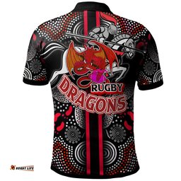 Amazing Aussie Australia ST George Custom ST George Ball Aboriginal Inspired Indigenous Sport Style Polo Shirt