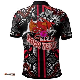 Amazing Aussie Australia ST George Custom ST George Ball Aboriginal Inspired Indigenous Sport Style Polo Shirt