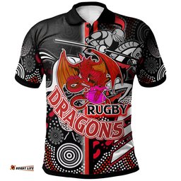 Amazing Aussie Australia ST George Custom ST George Ball Aboriginal Inspired Indigenous Sport Style Polo Shirt