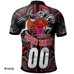 Amazing Aussie Australia ST George Custom ST George Ball Aboriginal Inspired Indigenous Sport Style Polo Shirt