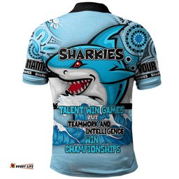 Amazing Aussie Cronulla Sutherland Sharks Custom Talent Win Games But Teamwork And Intelligence Win Championships With Aboriginal Style Polo Shirt