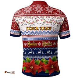 Amazing Aussie Sydney Roosters Chrstmas Custom Sydney Roosters Ugly Christmas Knitted Polo Shirt