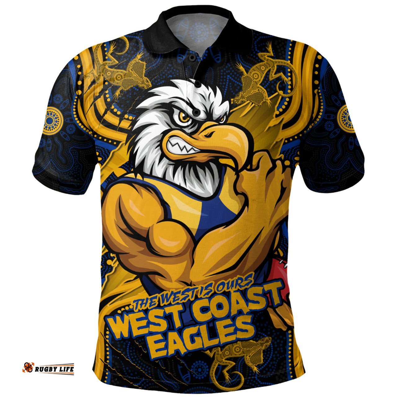 Amazing Aussie West Coast Eagles Spirit Warriors Of The Game Polo Shirt