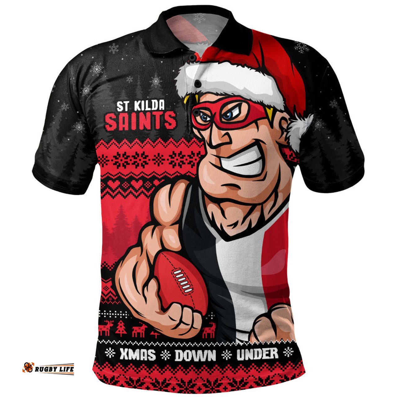Amazing Aussie St Kilda Merry Christmas Down Under Footy Power Style Polo Shirt