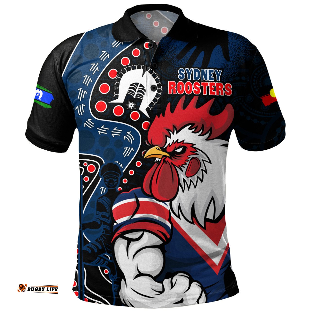 Amazing Aussie Sydney Roosters NAIDOC Indigenous Warrior Spirit Polo Shirt