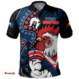 Amazing Aussie Sydney Roosters NAIDOC Indigenous Warrior Spirit Polo Shirt