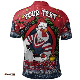 Amazing Aussie Sydney Roosters Christmas Custom Merry Christmas Our Beloved Team With Aboriginal Dot Art Pattern Polo Shirt