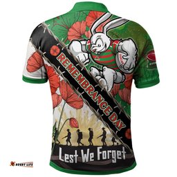 Amazing Aussie South Sydney Rabbitohs Custom Remembrance Day Lest We Forget Polo Shirt