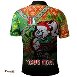 Amazing Aussie South Sydney Rabbitohs Gradient Custom Merry Christmas Rabbitohs Indigenous Pride Polo Shirt