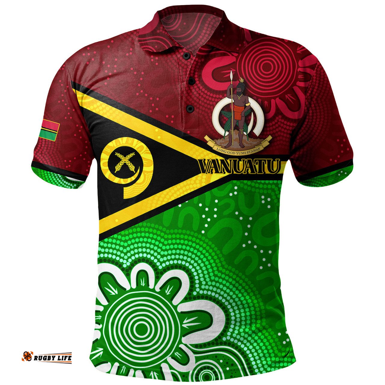 Amazing Aussie Vanuatu Custom Vanuatu Seal With Aboriginal Patterns Style Polo Shirt